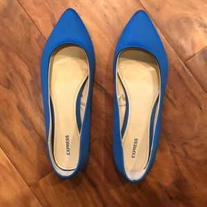Express pointed-toe, blue flats